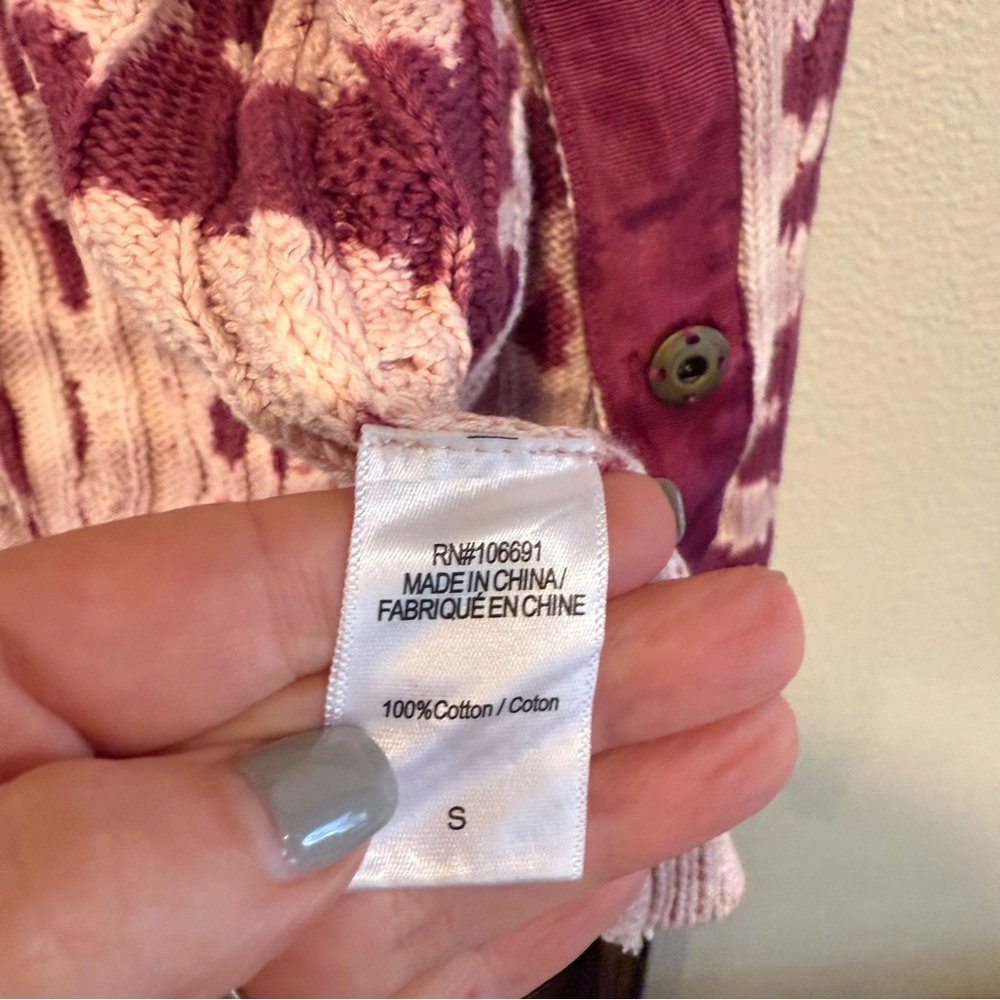 Young Fabulous & Broke Pink and Plum Tie-Dye Knit Cardigan - Picture 3 of 6